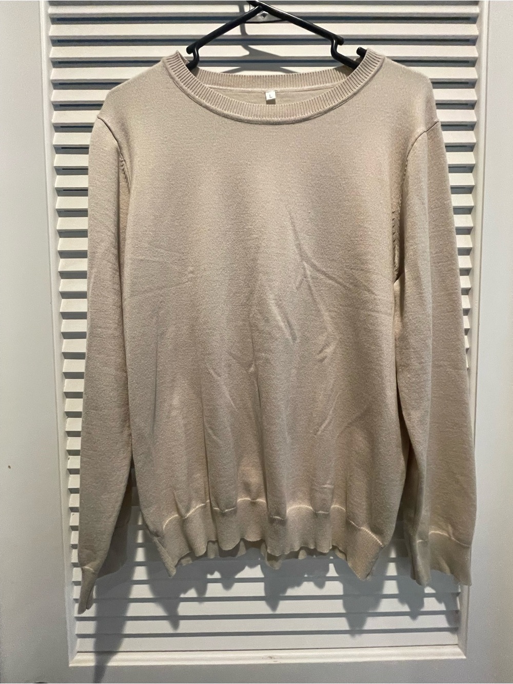Women's Lightweight Crewneck Sweater in Light Beige